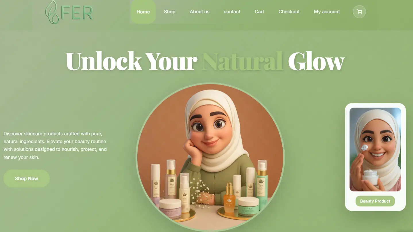 FER Skincare Store – Modern WooCommerce Website Design - 1
