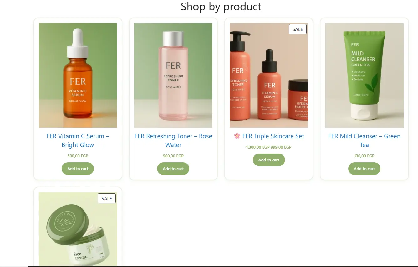 FER Skincare Store – Modern WooCommerce Website Design - 3