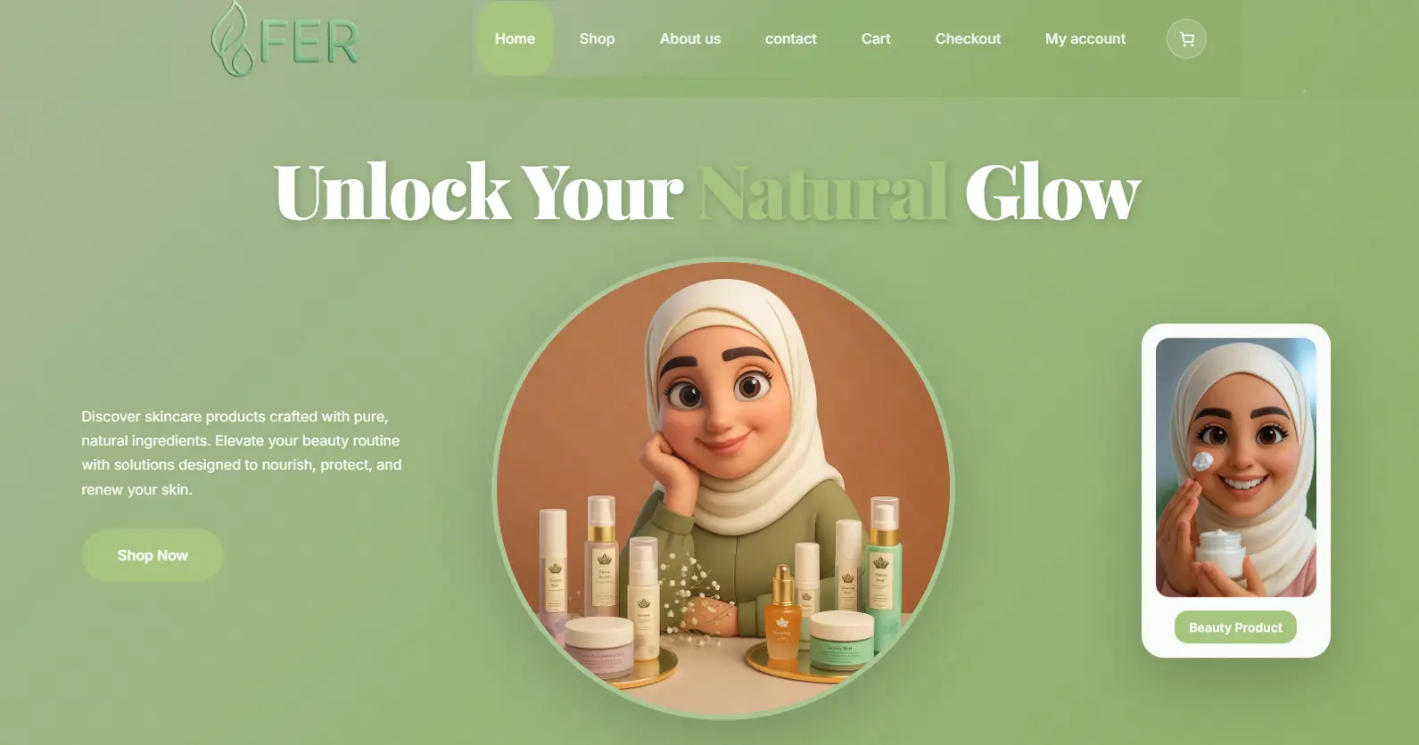 FER Skincare Store – Modern WooCommerce Website Design